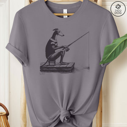 Greyhound Whippet Italian Greyhound Iggy Fishing T-Shirt