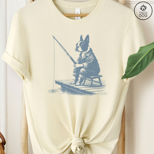 Boston Terrier Fishing T-Shirt