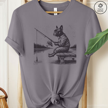 Frenchie French Bulldog Fishing T-Shirt