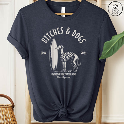 Bitches & Dogs Whippet Iggy Italian Greyhound Surf T-Shirt