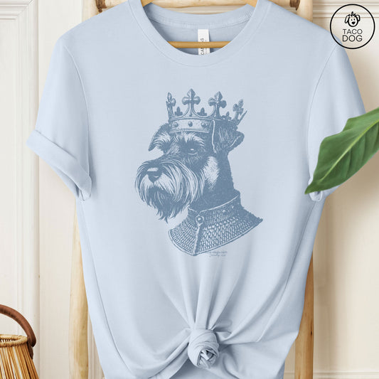 Schnauzer Crown T-Shirt Light Blue Taco-Dog