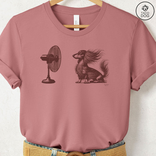 Dachshund Doxie Wiener Dog Fan T-Shirt Heather Mauve Taco-Dog