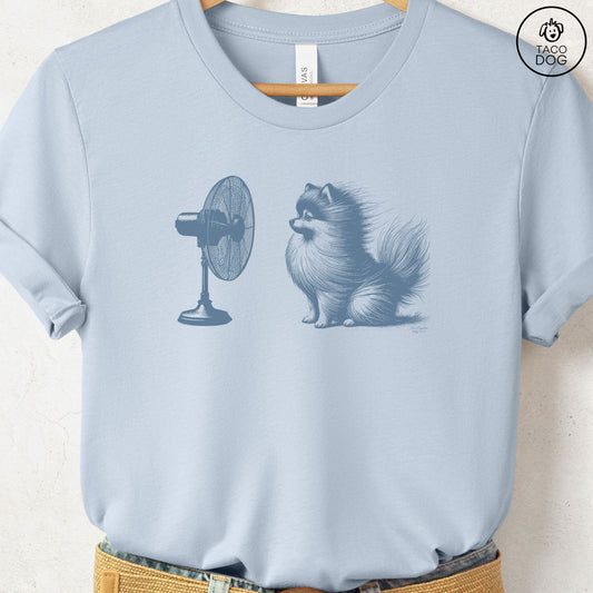 Pomeranian Fan T-Shirt Light Blue Taco-Dog