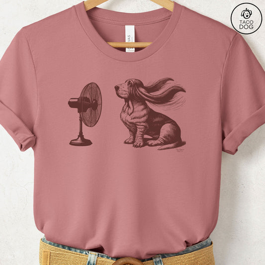 Basset Hound Fan T-Shirt Heather Mauve Taco-Dog