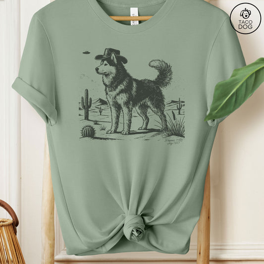 Husky Cowboy Ink Space Cowboy UFO T-Shirt Sage Taco-Dog