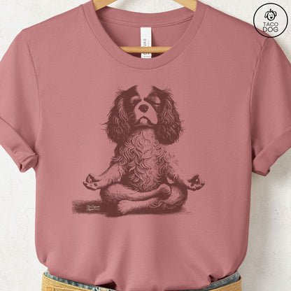 Cavalier King Charles Spaniel Meditate Yoga T-Shirt