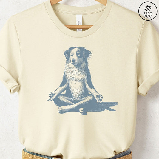 Australian Shepherd Aussie Meditate Yoga T-Shirt