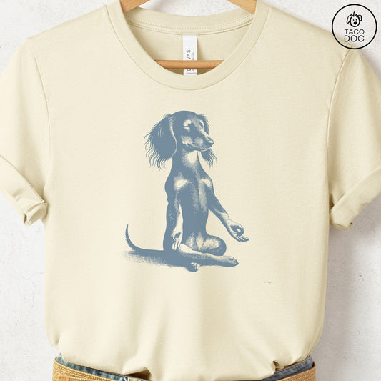 Dachshund Wiener Dog Meditate Yoga T-Shirt