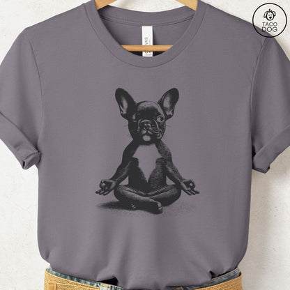 Frenchie French Bulldog Meditate Yoga T-Shirt