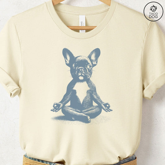 Frenchie French Bulldog Meditate Yoga T-Shirt