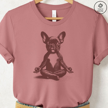 Frenchie French Bulldog Meditate Yoga T-Shirt