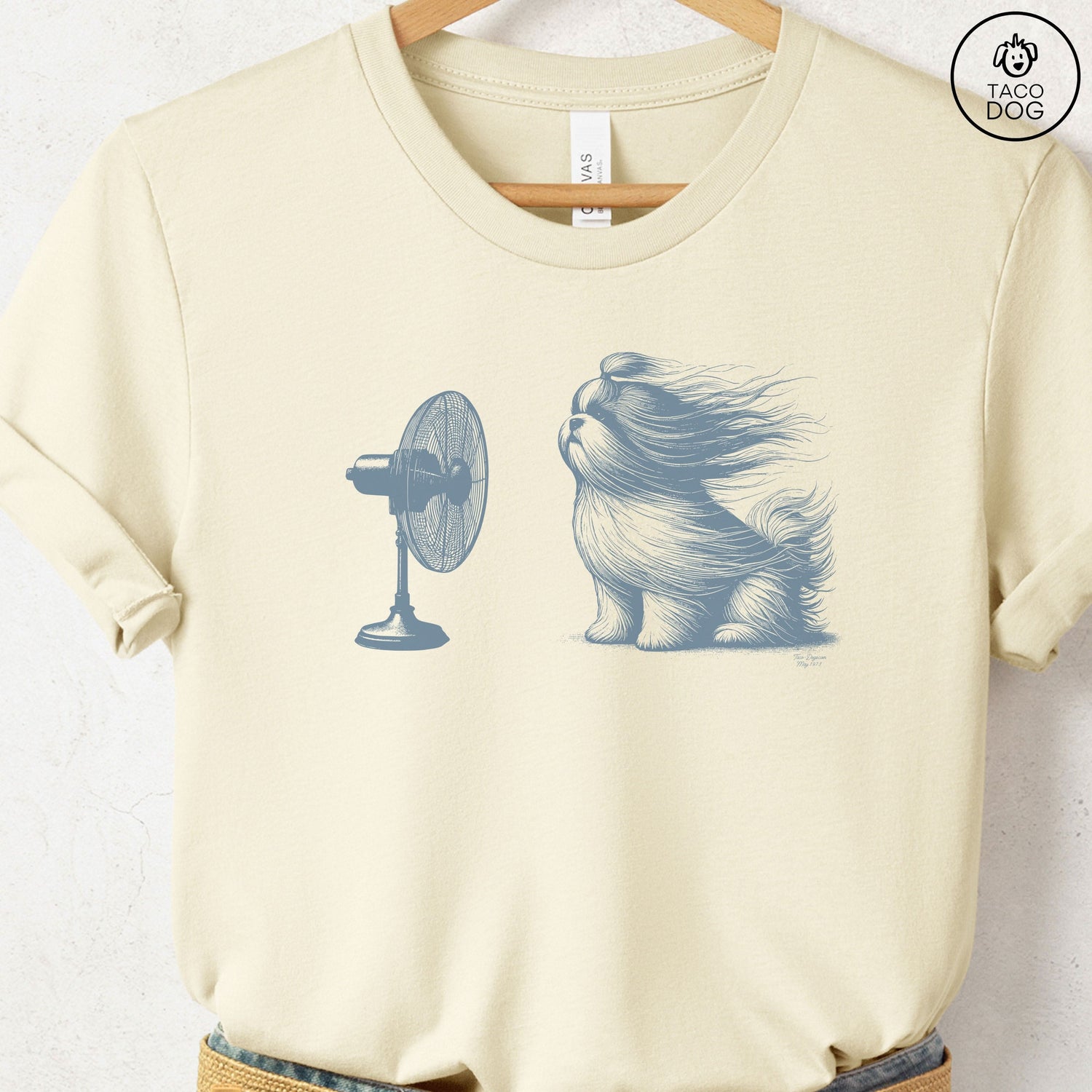 Shih Tzu Fan T-Shirt Natural Taco-Dog