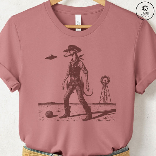 Italian Greyhound Whippet Iggy Sheriff T-Shirt Heather Mauve Taco-Dog