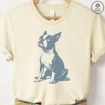 Boston Terrier Eye Rolling Disapproving Dog T-Shirt