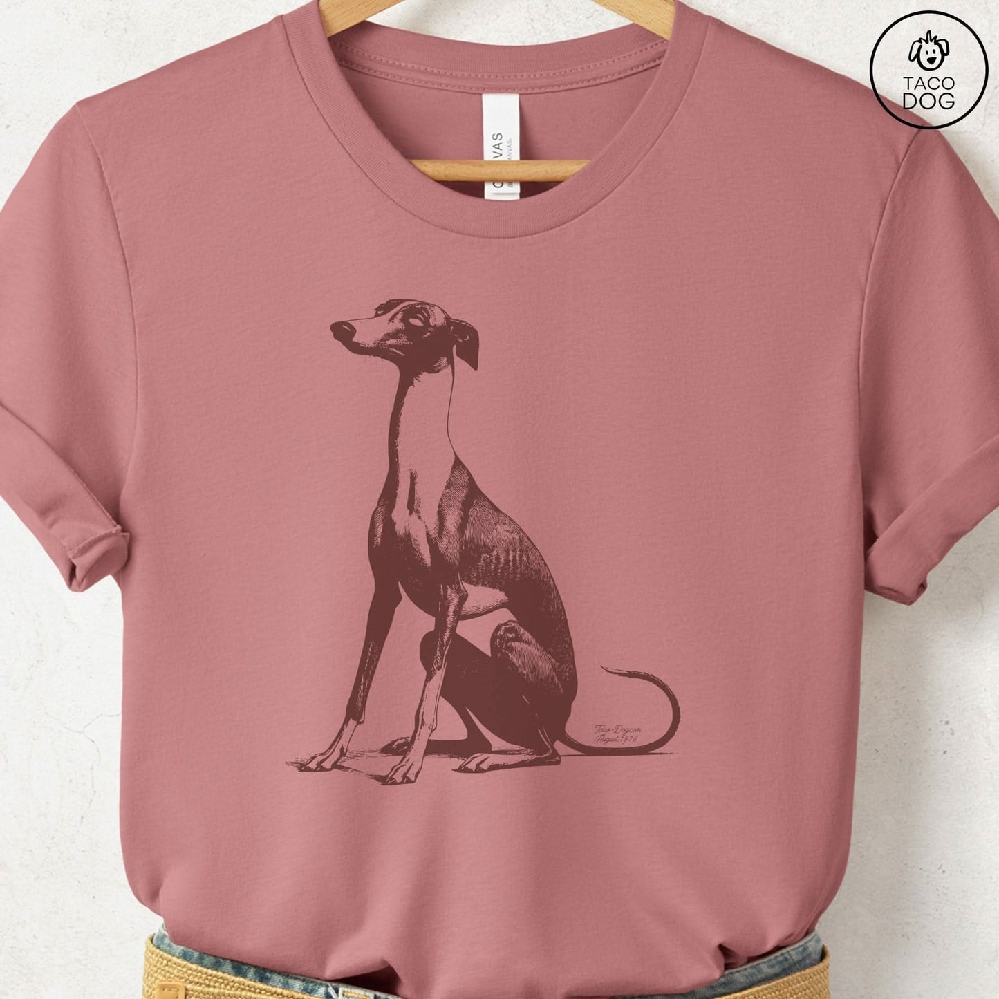 Italian Greyhound Whippet Eye Rolling Disapproving Dog T-Shirt