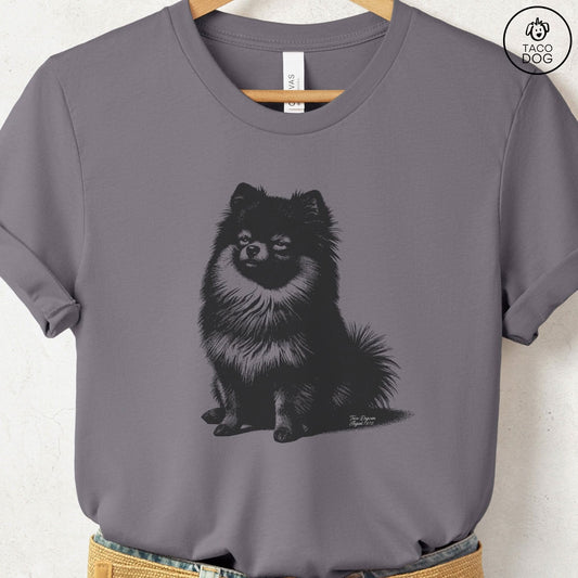 Pomeranian Eye Rolling Disapproving Dog T-Shirt Storm Taco-Dog