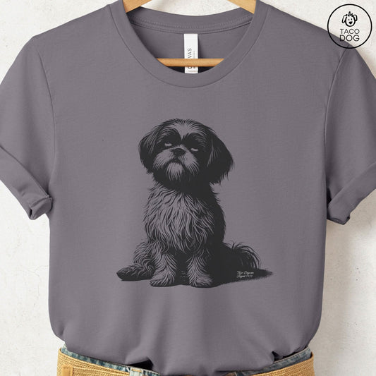 Shih Tzu Eye Rolling Disapproving Dog T-Shirt Storm Taco-Dog