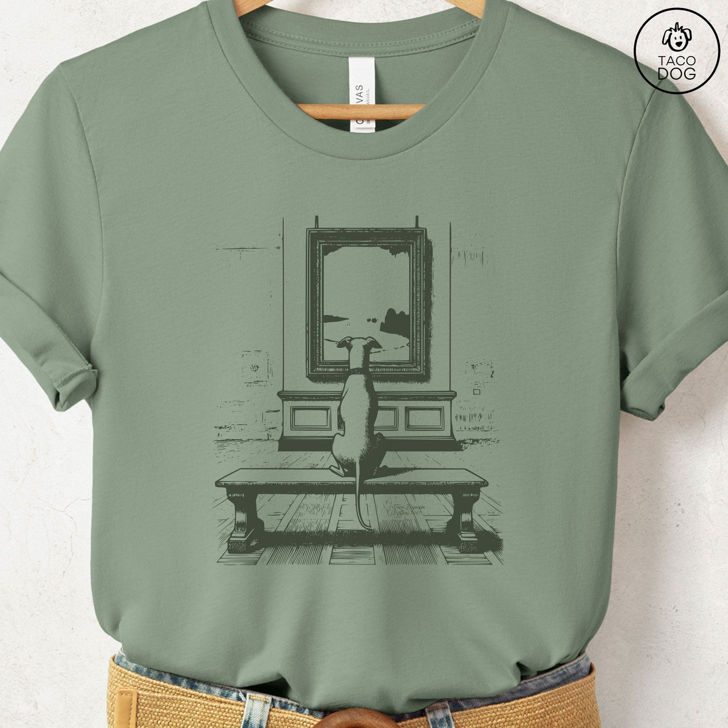 Italian Greyhound Whippet Art Gallery Museum T-Shirt