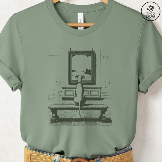 Italian Greyhound Whippet Art Gallery Museum T-Shirt Sage Taco-Dog