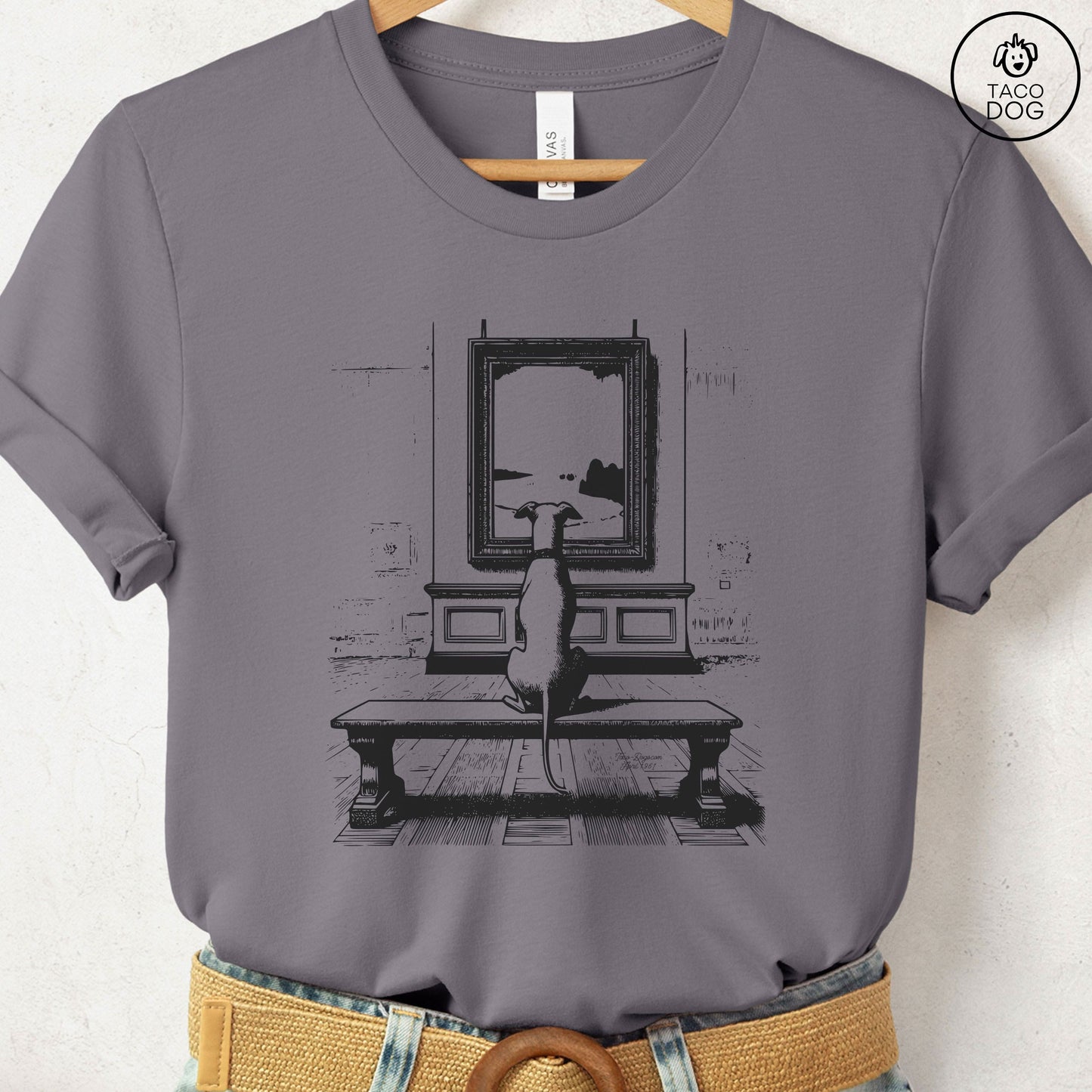 Italian Greyhound Whippet Art Gallery Museum T-Shirt