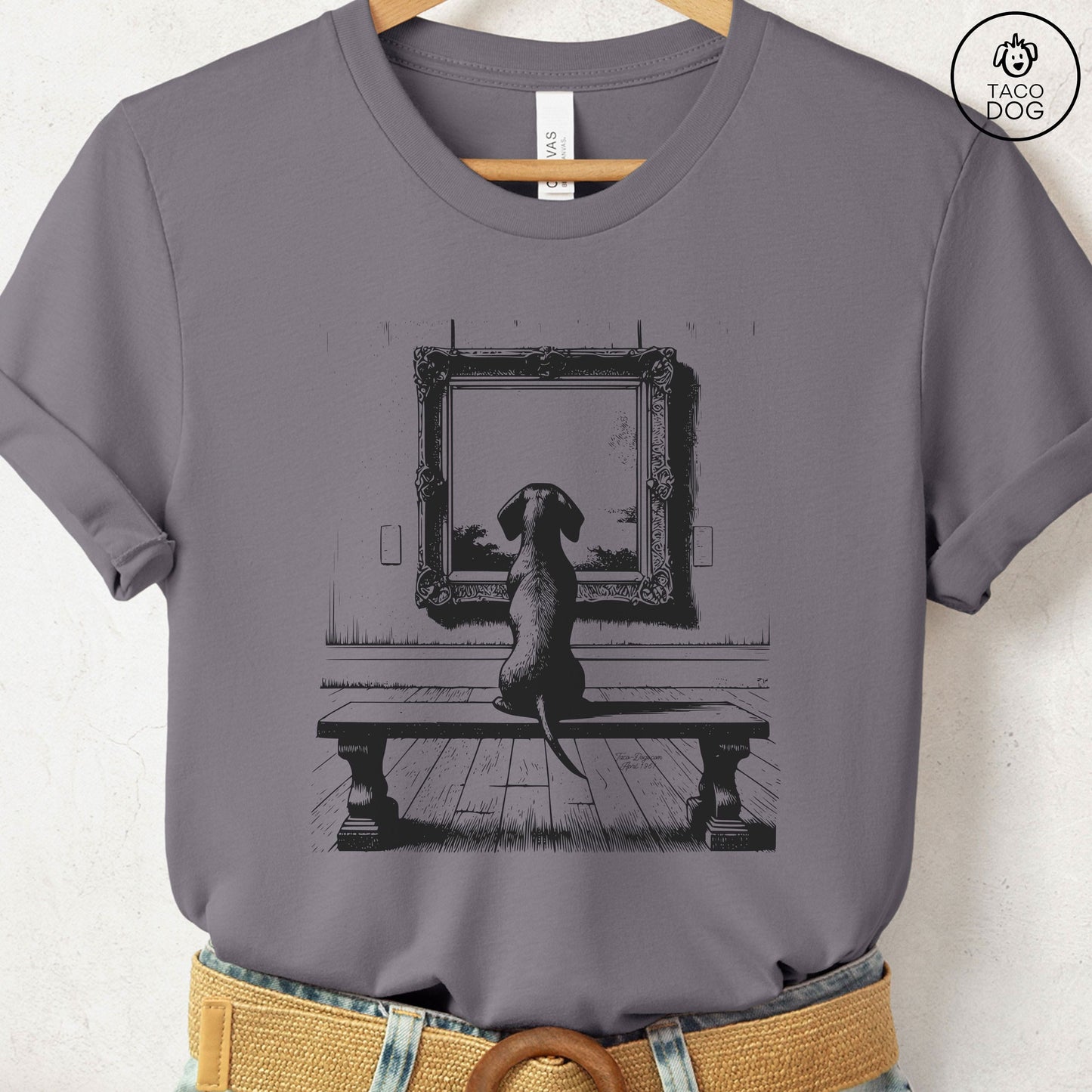 Dachshund Wiener Dog Doxie Sausage Dog Museum Art Gallery T-Shirt