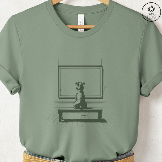 Schnauzer Museum Art Gallery T-Shirt Sage Taco-Dog