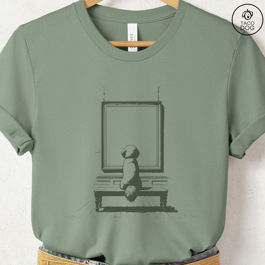 Shih Tzu Museum Art Gallery T-Shirt Sage Taco-Dog
