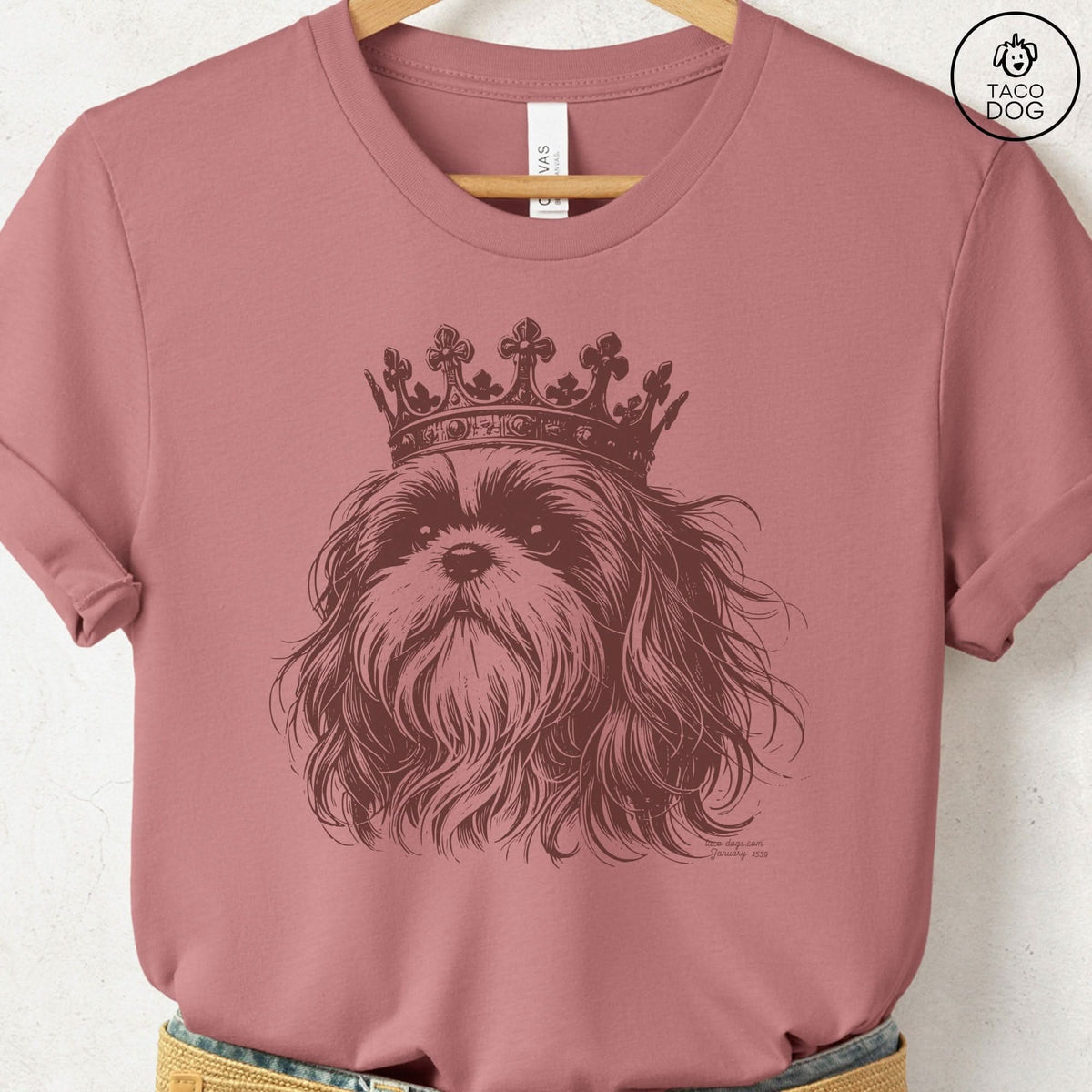 Shih Tzu Crown T-Shirt, design close-up