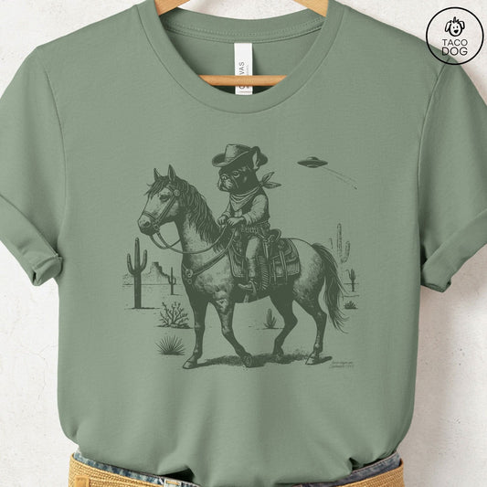 Frenchie French Bulldog Horseback T-Shirt