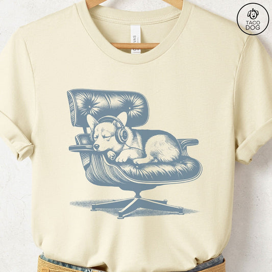 Corgi Eames Headphones T-Shirt