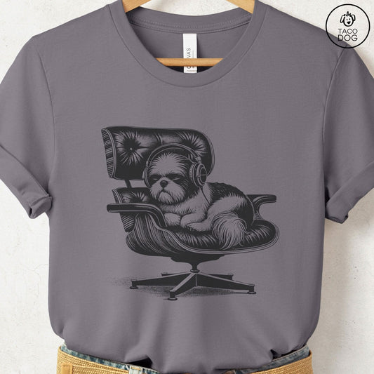 Shih Tzu Eames Headphones T-Shirt Storm Taco-Dog