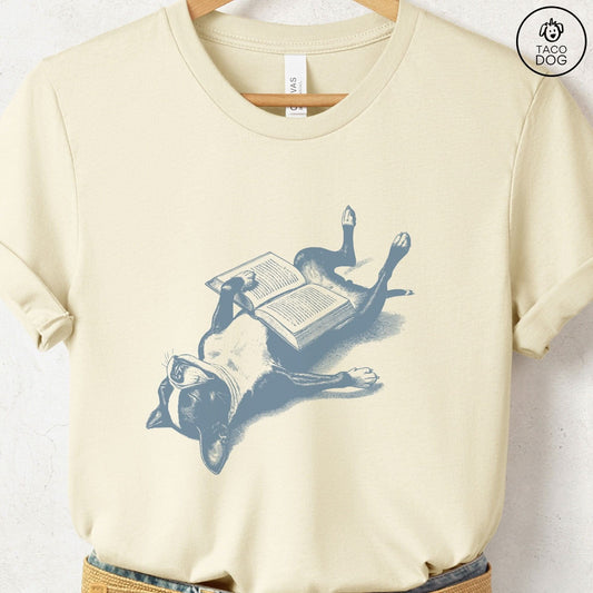 Boston Terrier Book Nap T-Shirt