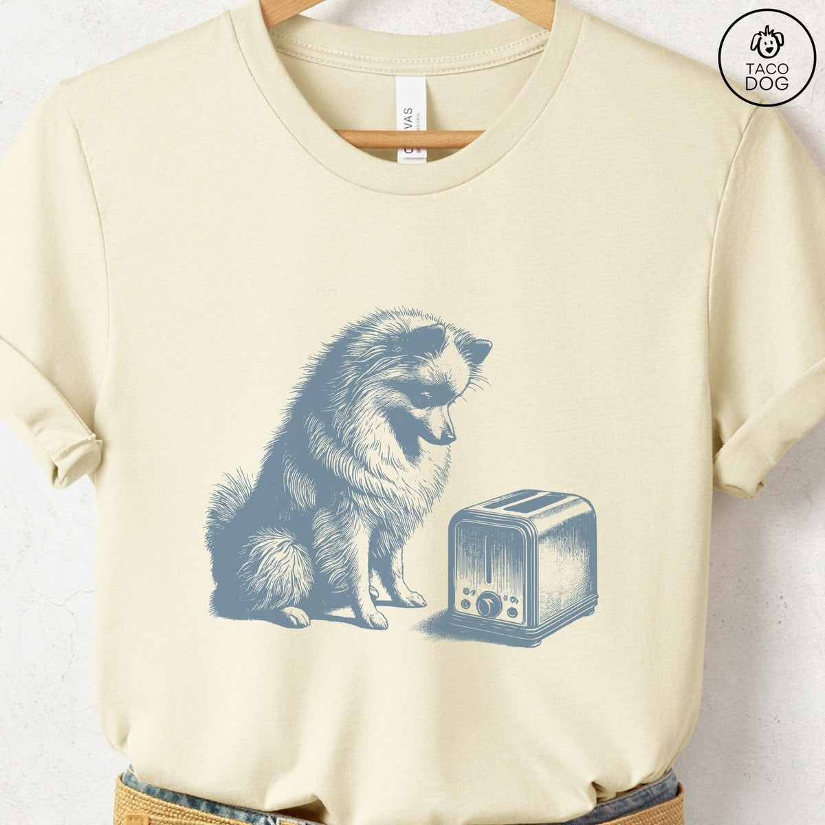 Pomeranian Toaster T-Shirt, design close-up