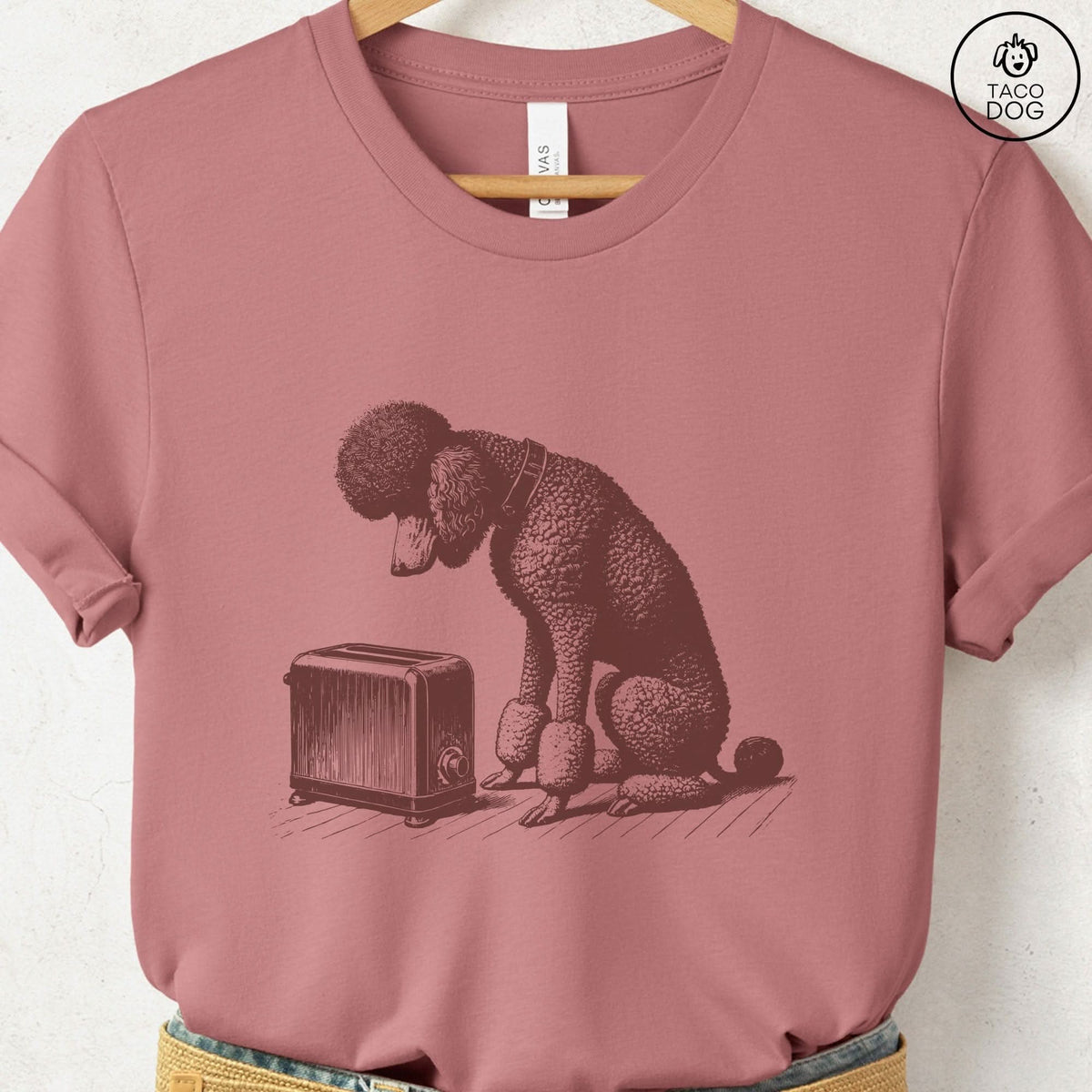 Poodle Toaster T-Shirt, design close-up