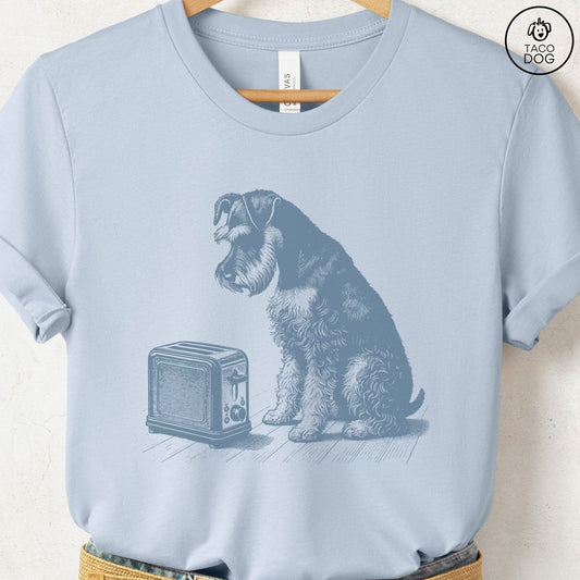 Schnauzer Toaster T-Shirt Light Blue Taco-Dog