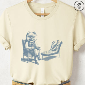 Pomeranian Therapy Dog T-Shirt Natural Taco-Dog