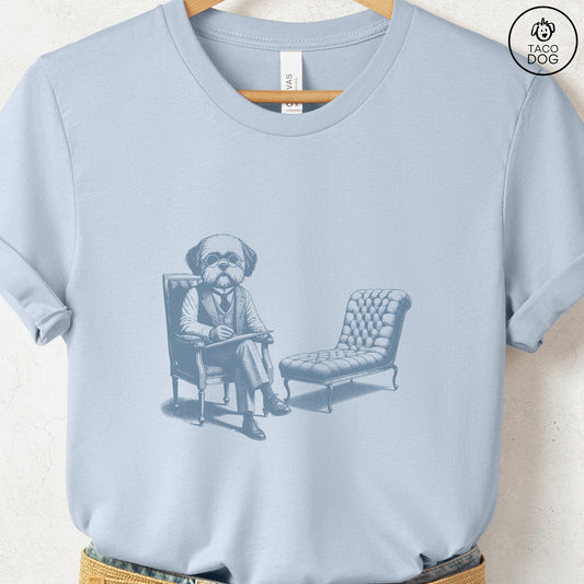 Shih Tzu Therapy Dog T-Shirt Light Blue Taco-Dog