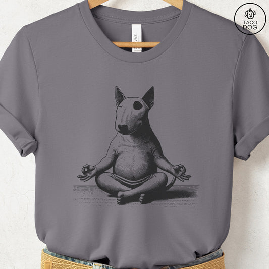Bully Bull Terrier Meditate Yoga T-Shirt Storm Taco-Dog