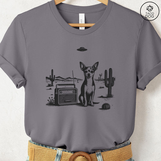 Chihuahua Vintage Radio T-Shirt Storm Taco-Dog