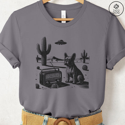 Frenchie French Bulldog Vintage Radio T-Shirt