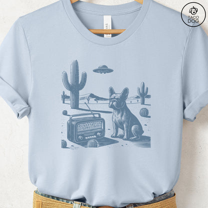 Frenchie French Bulldog Vintage Radio T-Shirt