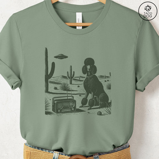 Poodle Vintage Radio T-Shirt Sage Taco-Dog