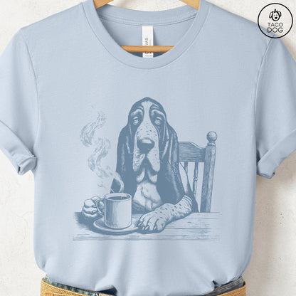 Basset Hound Coffee Morning Mood T-Shirt