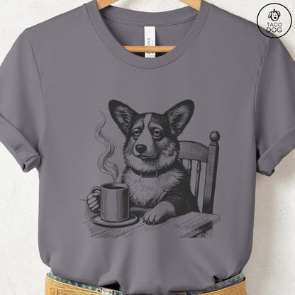 Corgi Coffee Morning Mood T-Shirt