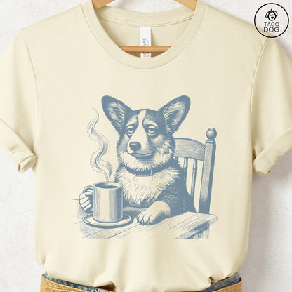 Corgi Coffee Morning Mood T-Shirt