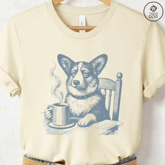Corgi Coffee Morning Mood T-Shirt