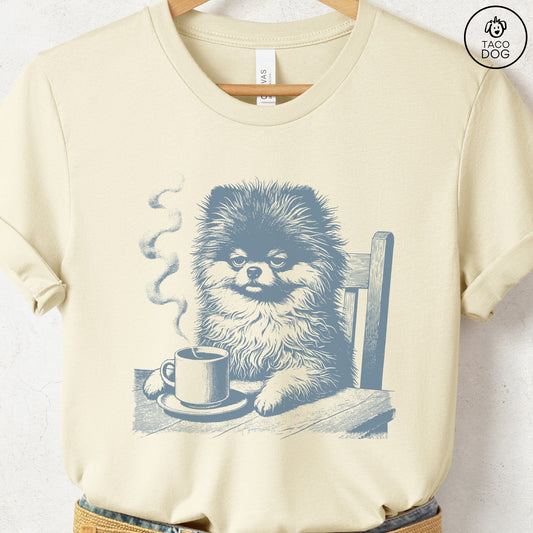 Pomeranian Coffee Morning Mood T-Shirt