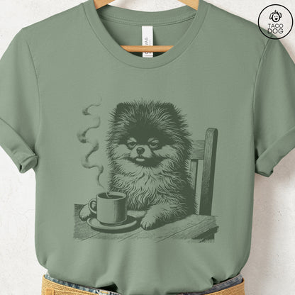 Pomeranian Coffee Morning Mood T-Shirt