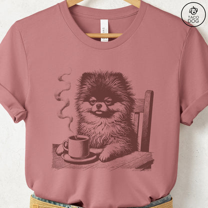 Pomeranian Coffee Morning Mood T-Shirt