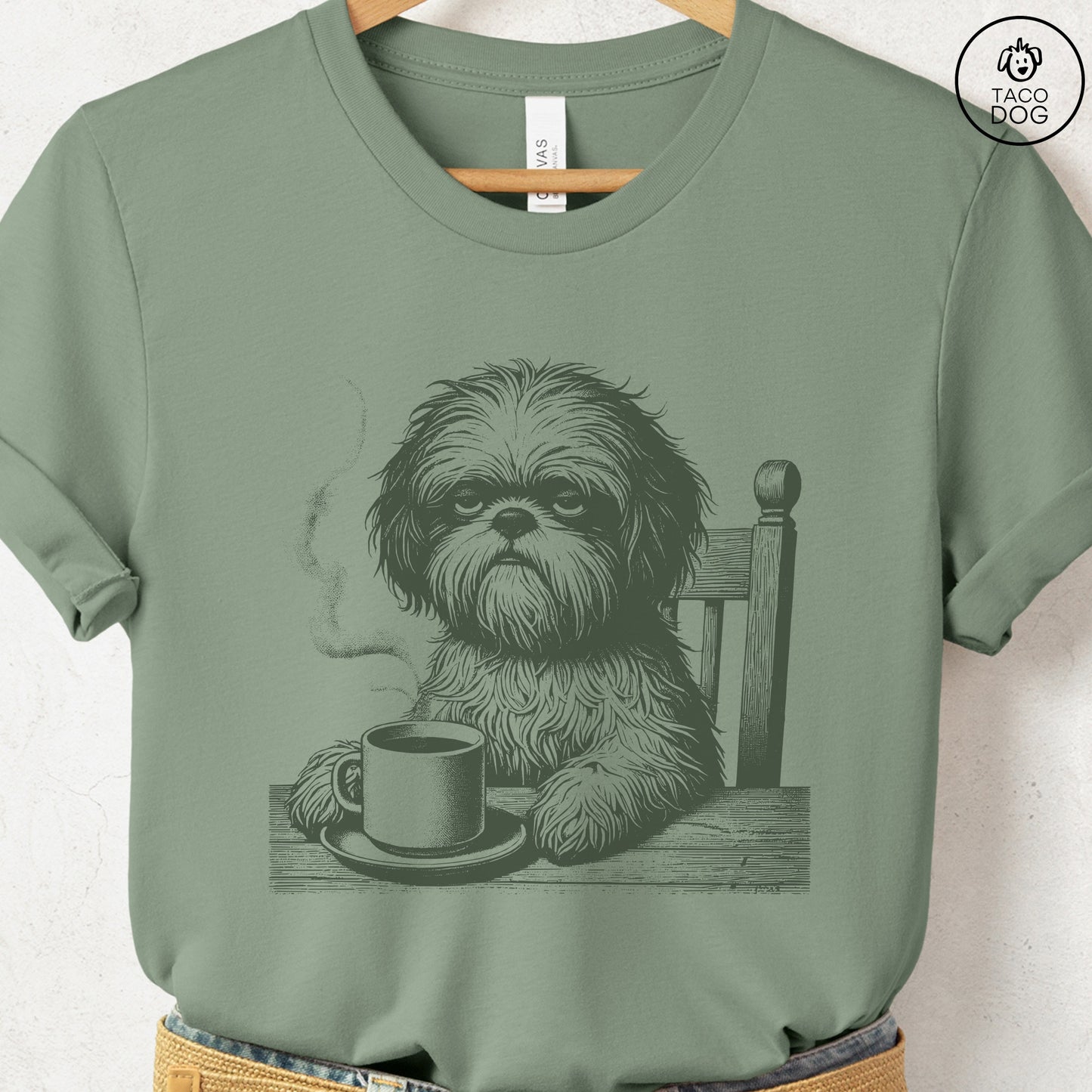 Shih Tzu Coffee Morning Mood T-Shirt